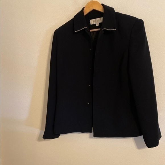 LARRY LEVINE SUITS SOLID BLACK JACKET SIZE 14 - Picture 2 of 3